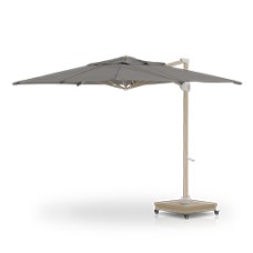 10' Cantilever Umbrella (Square) Wood Grain Finish Charcoal Tweed